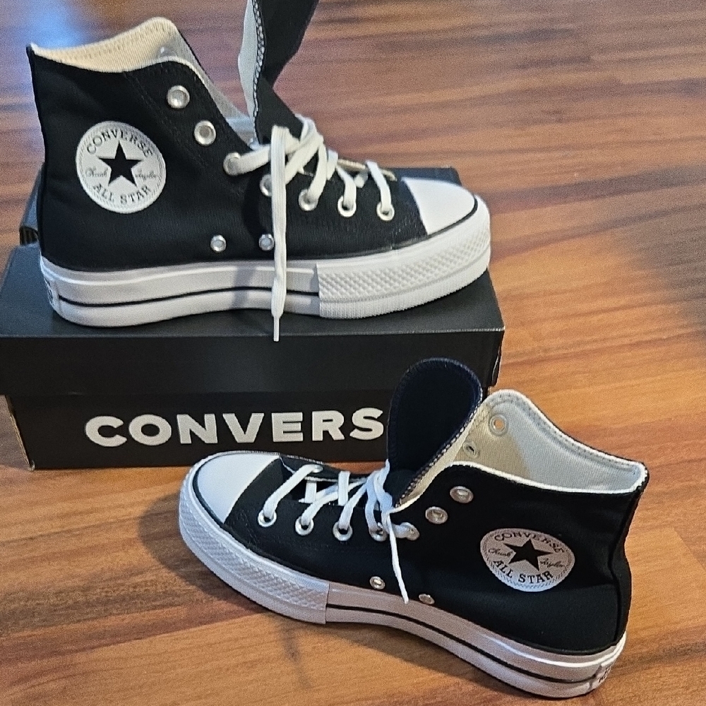 Converse Black and White High-Top Sneakers Classic Design